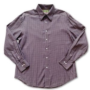 Robert Graham Button Down Shirt Men's Size Large Purple Cuff Pattern Designer